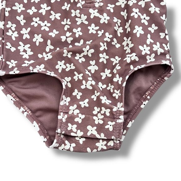 Quincy Mae Summer Bloom Rashguard One-Piece Swimsuit Size 3-6M - Picture 3 of 5